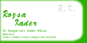 rozsa kader business card